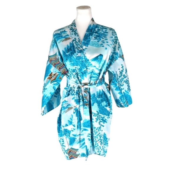 Vintage Kimono Bathrobe House Coat Swim Suit Cover Up Lounging Wear - Picture 2 of 6